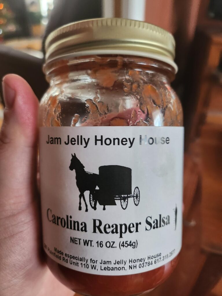 Reaper salsa and habenero stuffed olives perfect mid day snack