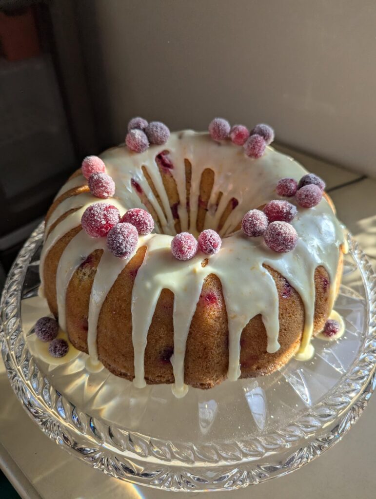 My in-laws gave me a cake stand, so obviously I served them cake on it.