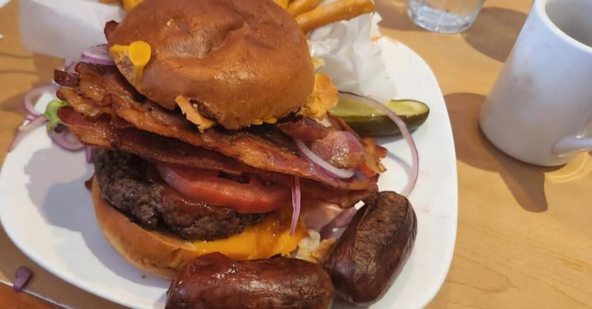 Bacon chesseburger at the local NJ for breakfast