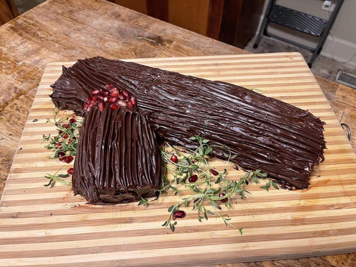 Yule log that my 10 year old made all by herself!
