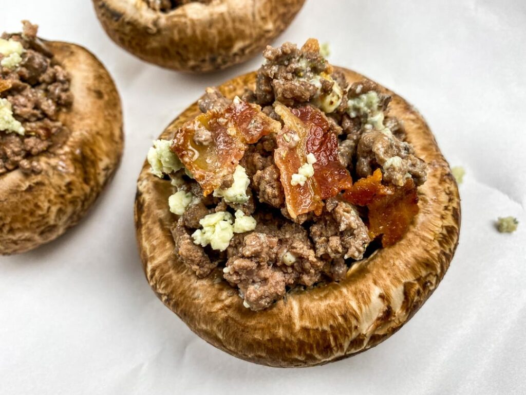 Bacon and Blue Cheeseburger Stuffed Portobellos