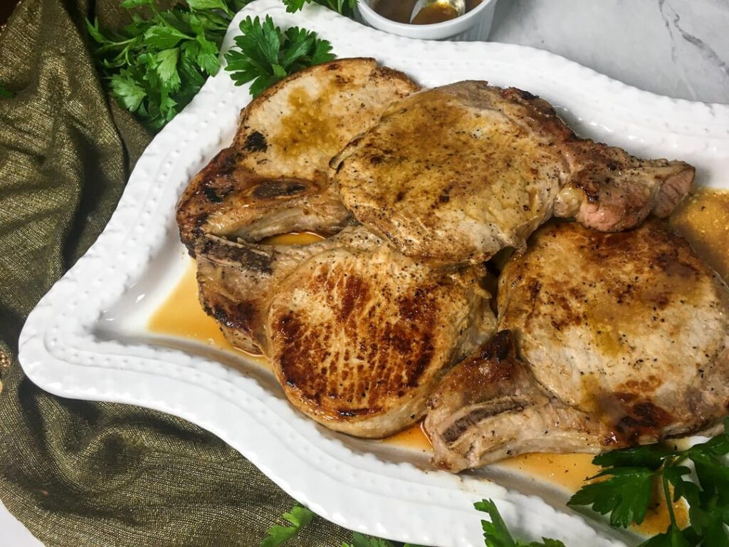 Keto Bone-In Pork Chops with Rich Pan Sauce