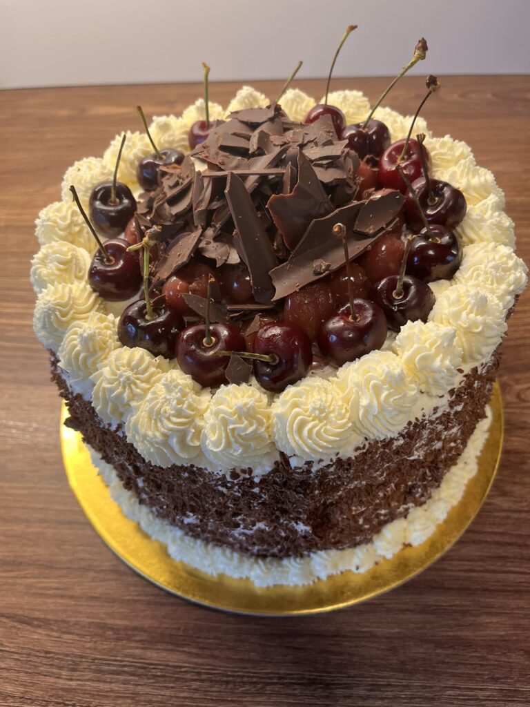I made a Black Forest Gateaux for my sons Birthday