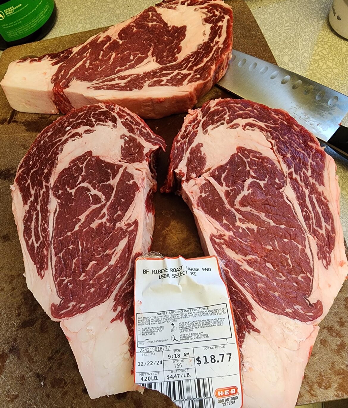 $18 rib roast = steaks for the weekend