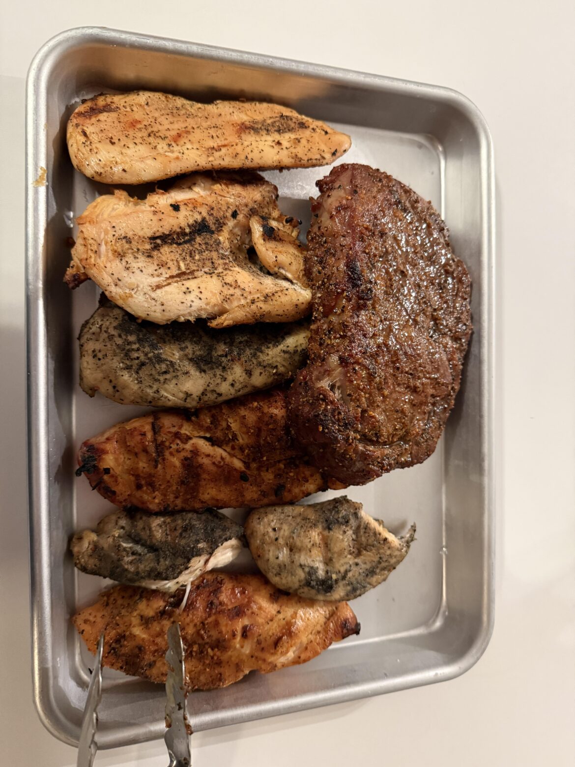 Made some steak and chicken tonight