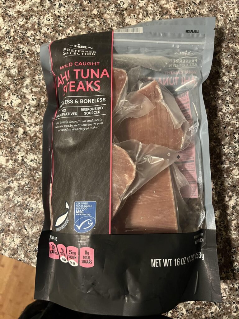 eating ahi tuna steak from lidl raw?