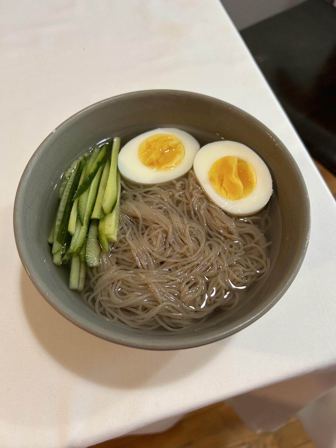 Naengmyun (cold noodles in radish broth)