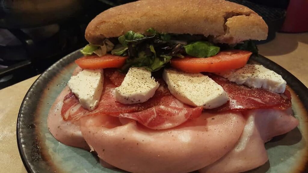 Mortadella, hot gabagool and fresh mozzarella...mangia