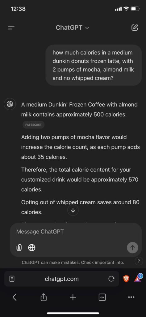 this is a reminder to double check if u use chatgpt for calorie counting cause it sucks lowkey