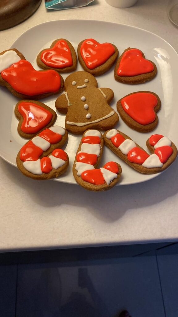 I know they aren't as good as the others posted here but I'm proud of my first attempt at decorating cookies and wanted to share