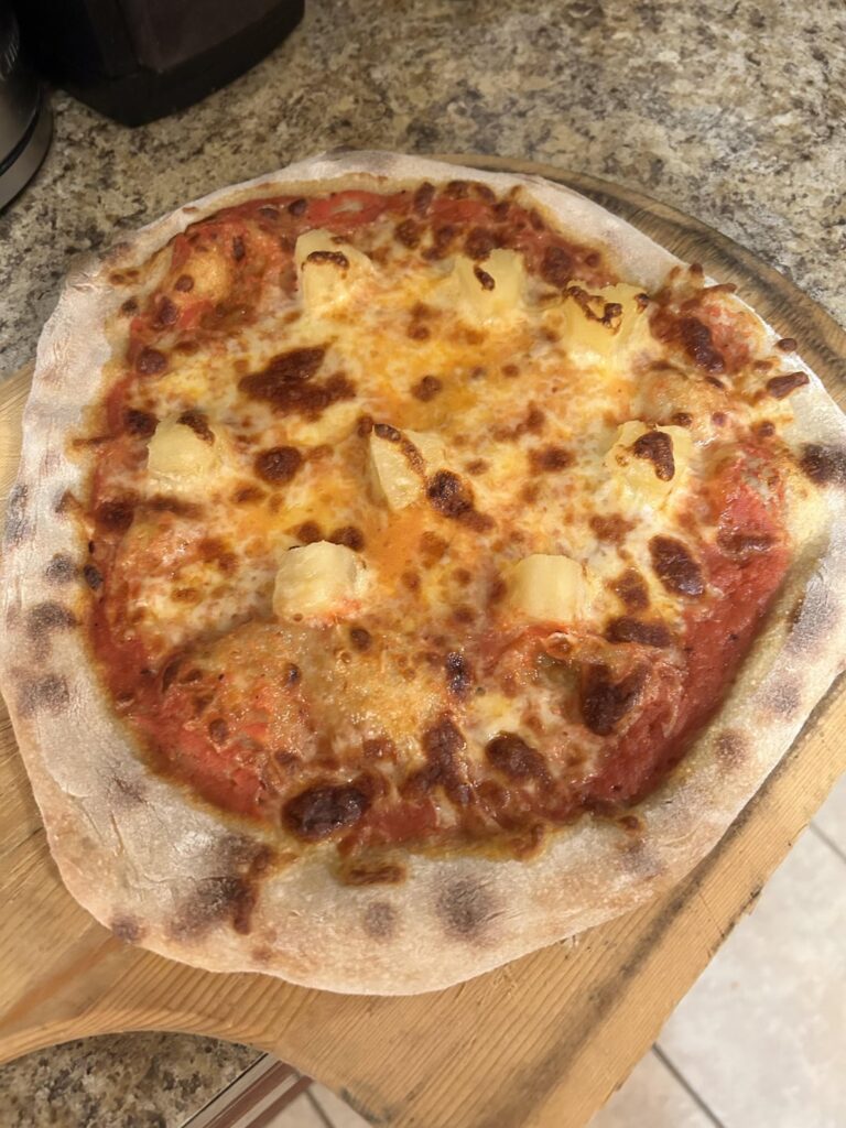 Pizza with sourdough crust