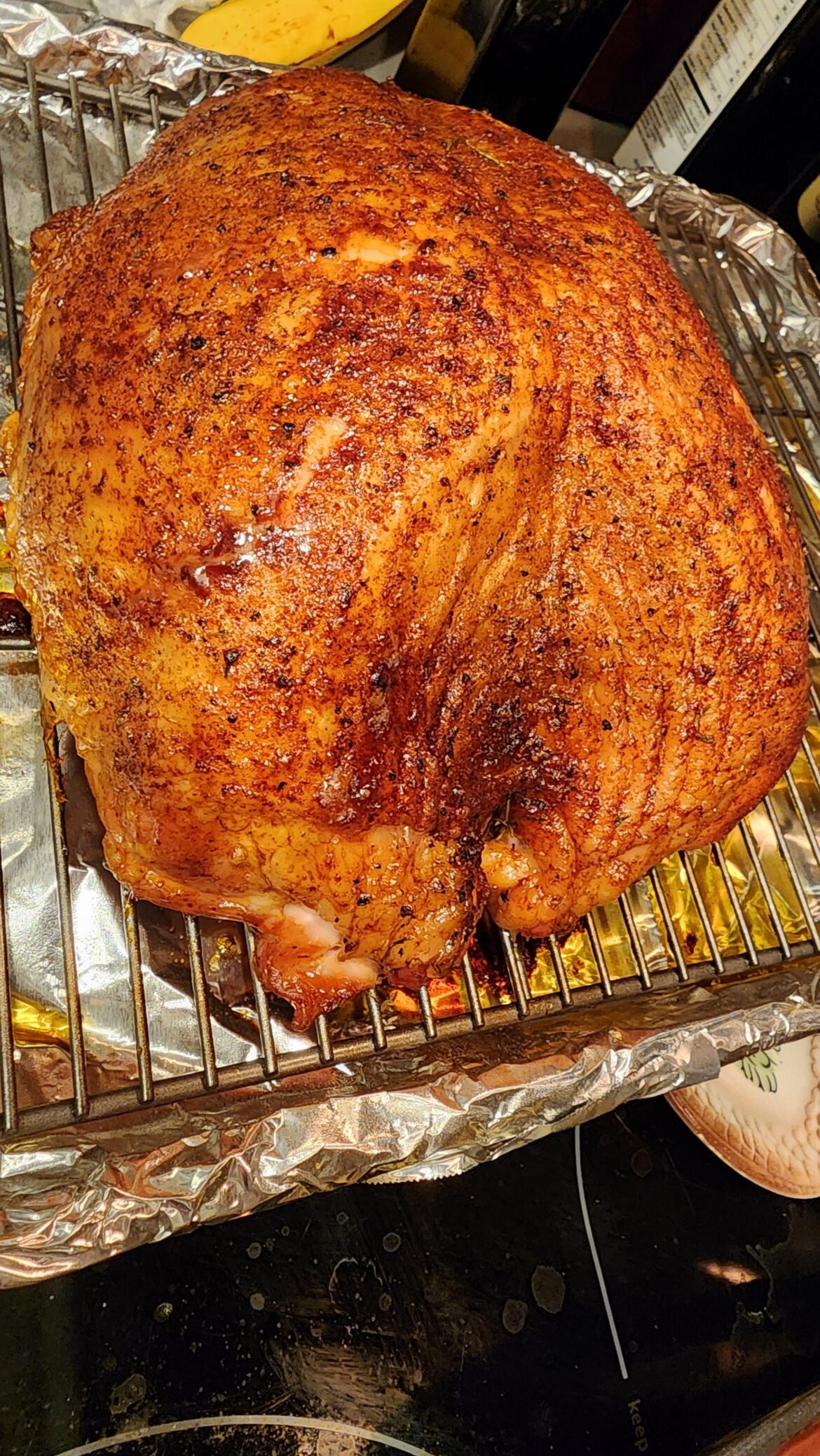 Bone in spatchcocked turkey breast.