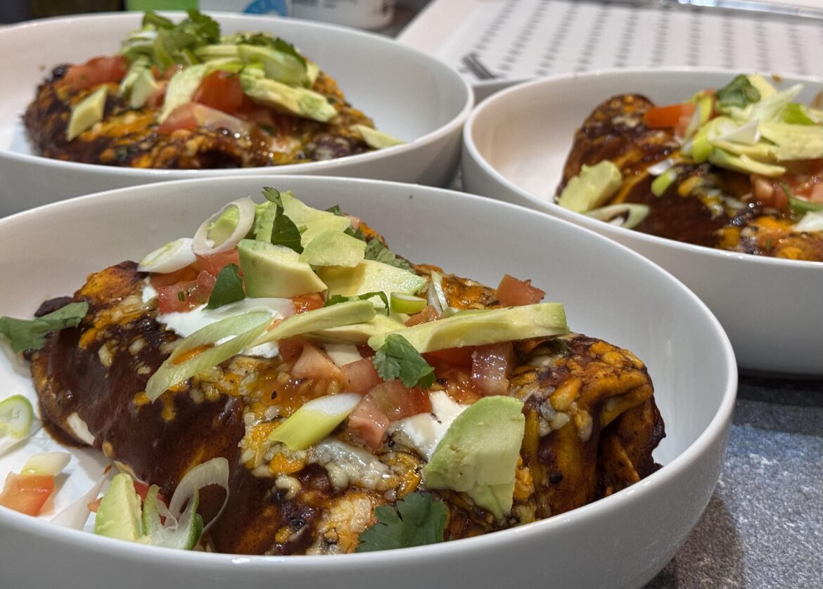 Cheesy homemade enchiladas