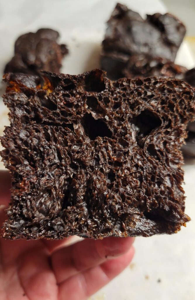 Y'all create such beauty it's intimidating to share as a new baker. Double chocolate foccacia.