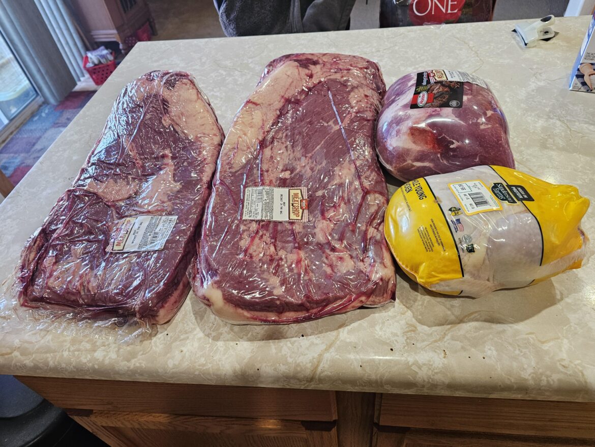 Pulled pork, grilled chicken, brisket and pastrami