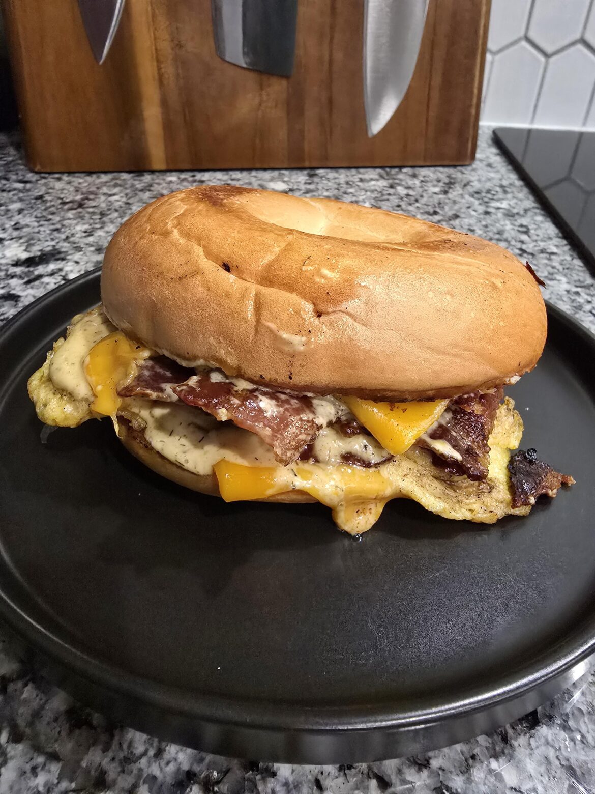 The "we have mcdonald's at home" BEC bagel