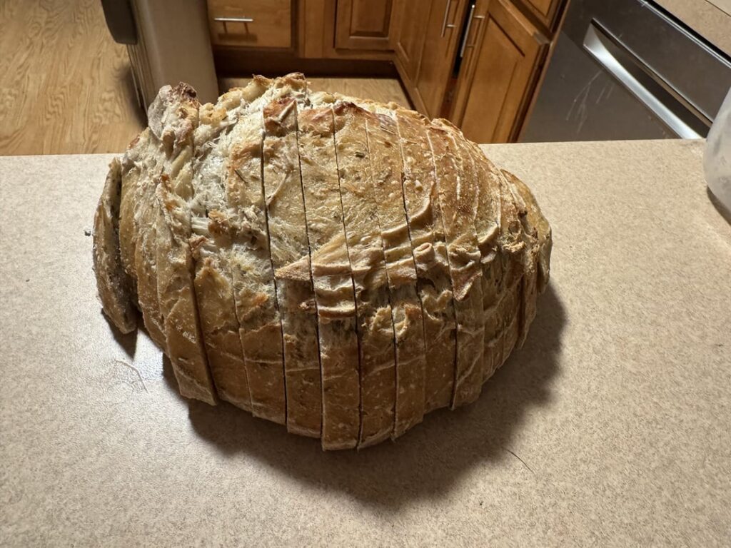 Electric bread slicer is my biggest game changer. No more squished, uneven slices!