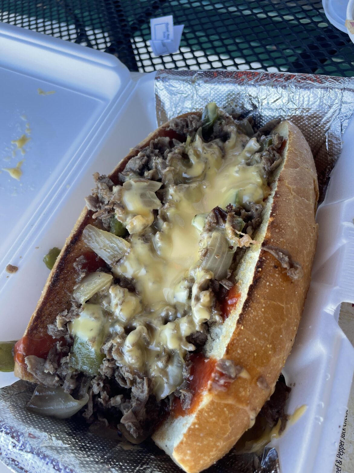 Got lukewarm reception last time but whatever. Cheesesteak from Saverino’s Italian Deli in Redlands, CA. The ketchup was my addition, and I apologize for nothing.