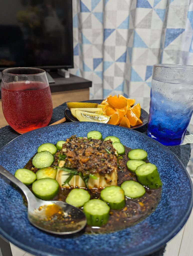 Chilli garlic tofu lunch