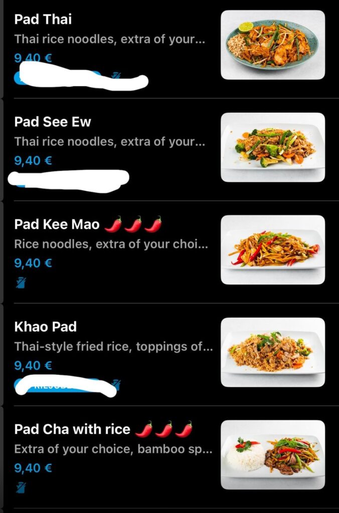 Which one of these Thai dishes is potentially lowest in calories/best choice