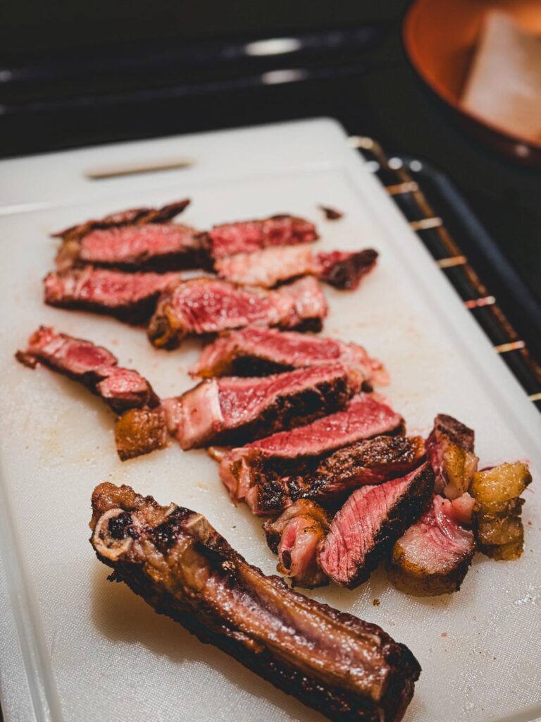 Last reverse seared steak to celebrate 7 months of sobriety. Came out a little rare and less than medrare like intended but still happy with the result.