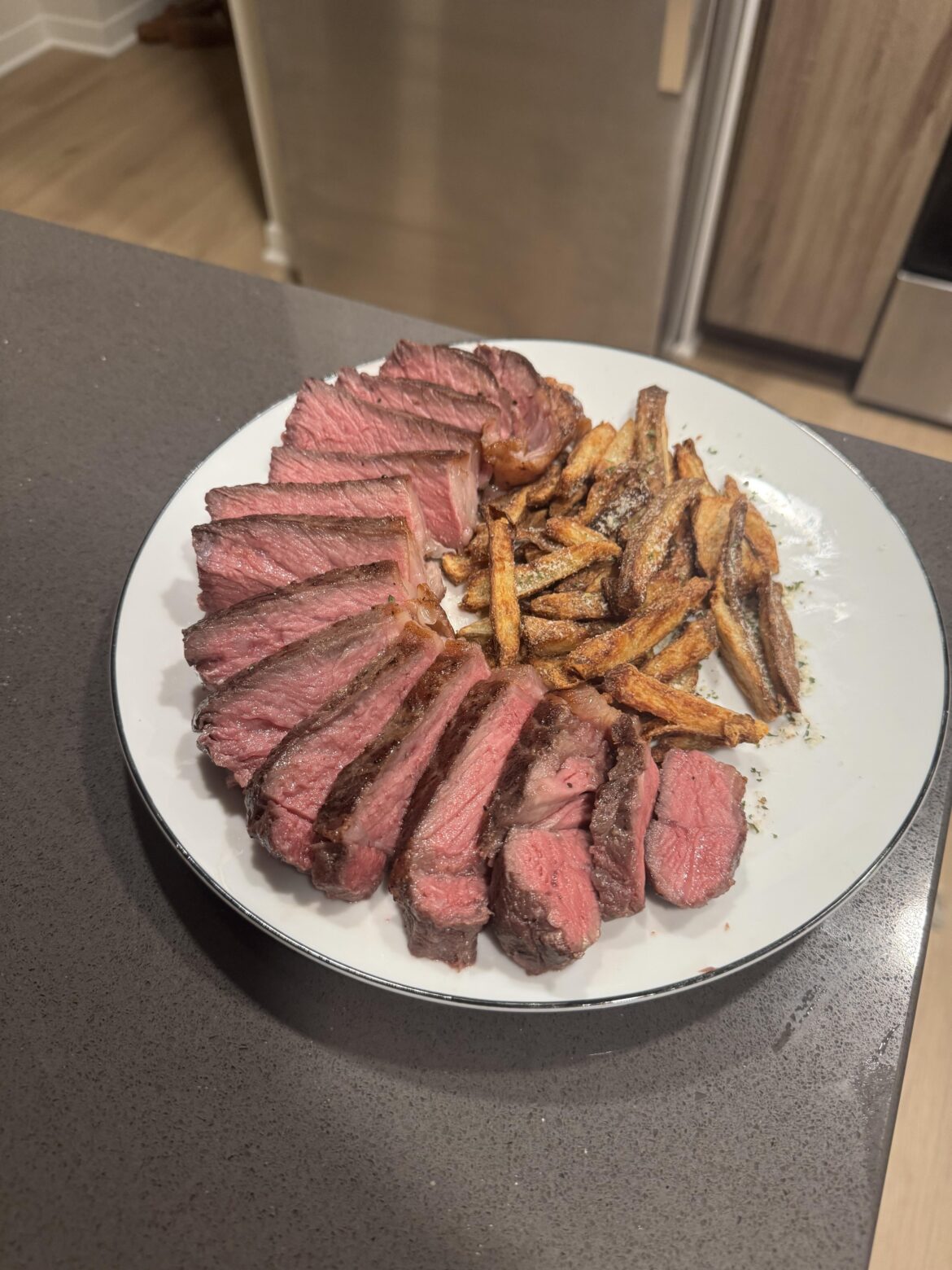 Got a sous vide for Christmas. My first steak!