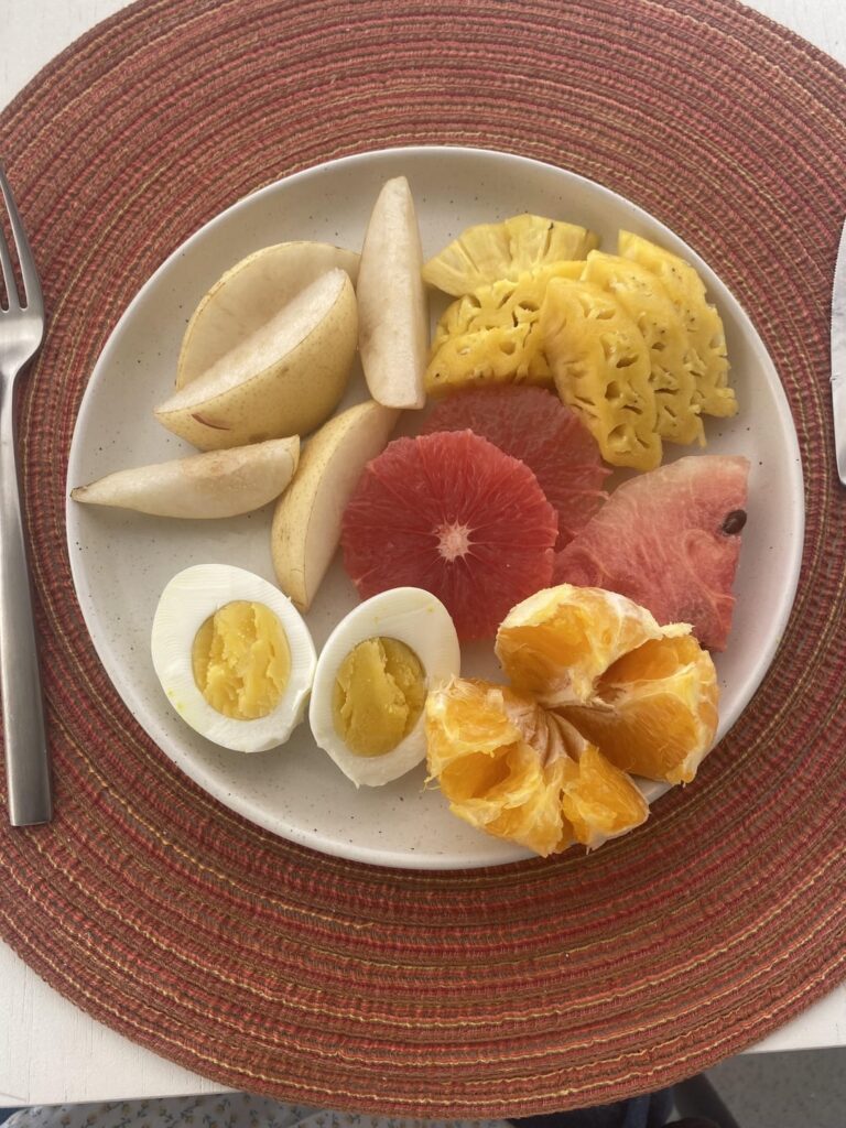 How many do we think are in all of this I had at the breakfast buffet?