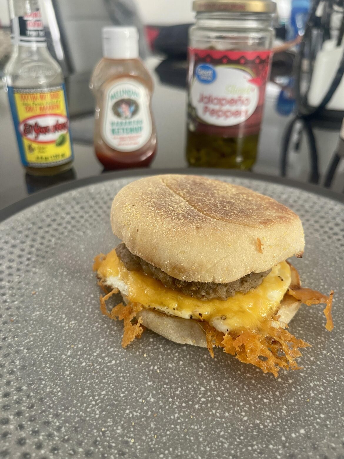 Sunday morning, cheese is frying