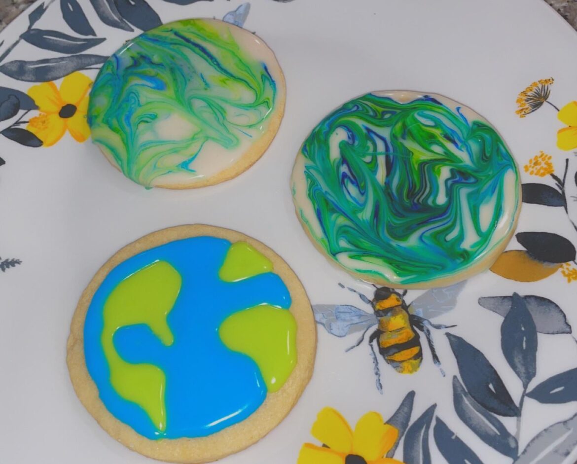 i’m a super beginner, but i made some cookies for my recycling presentation that i’m giving!