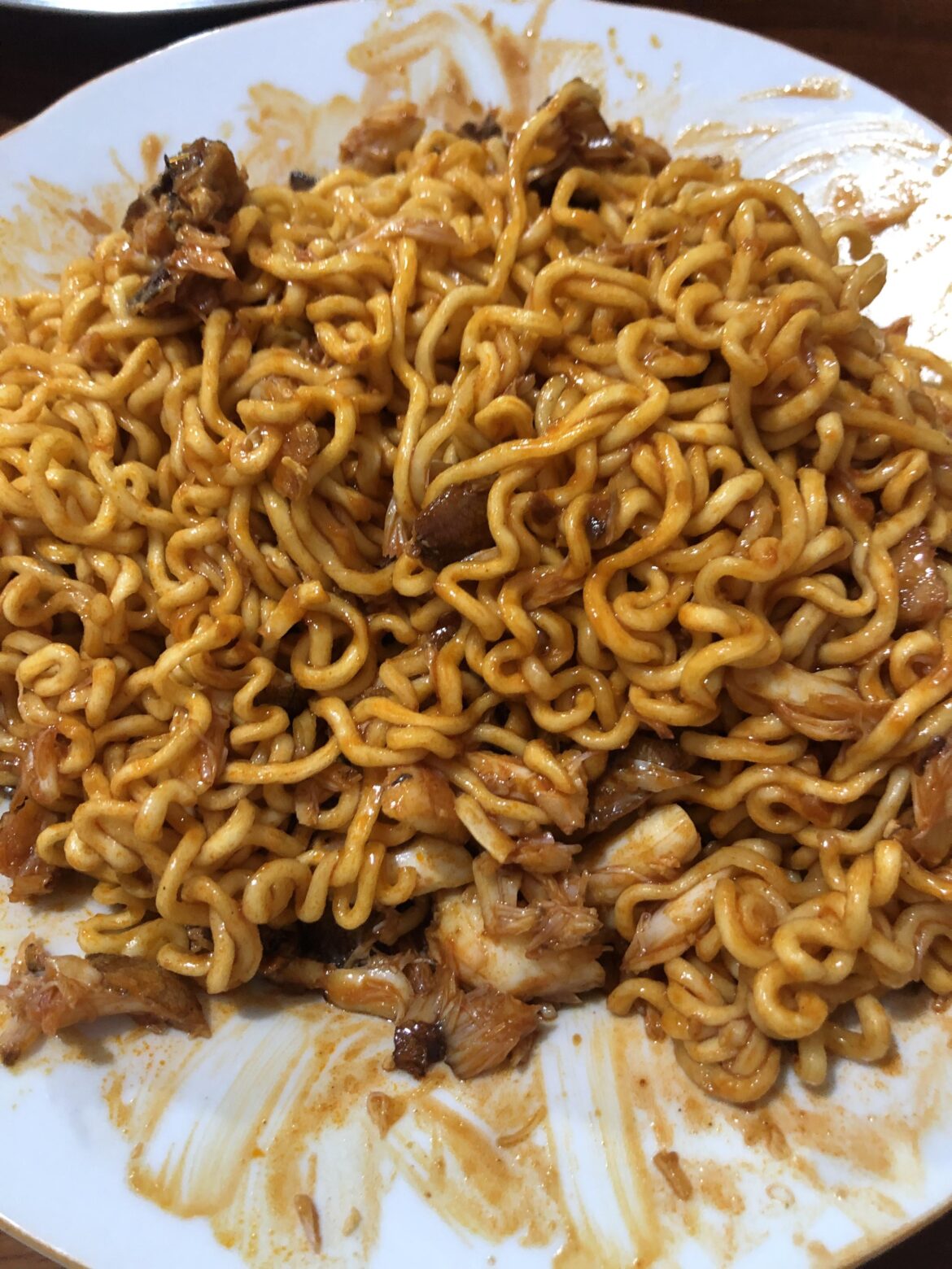 Korean spicy noodle x2 with crab meat, quite possibly the best thing I’ve ever eaten in my entire life no joke.