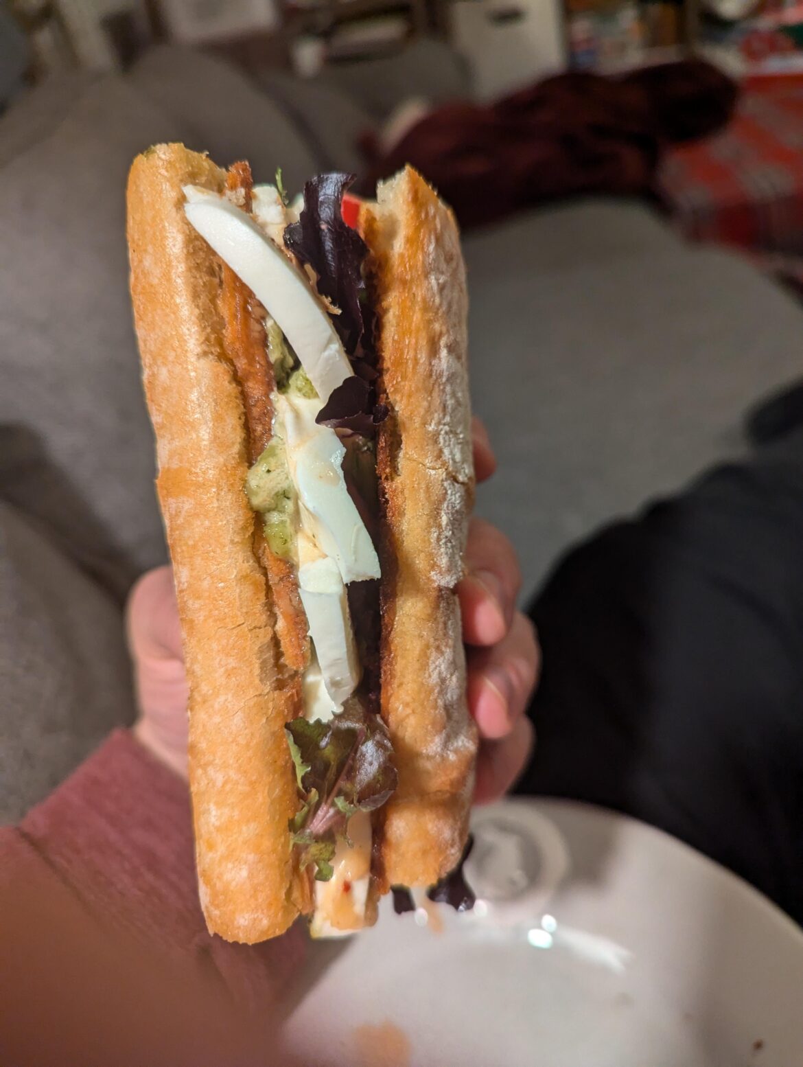 Fresh Mozzarella sandwich on ciabatta