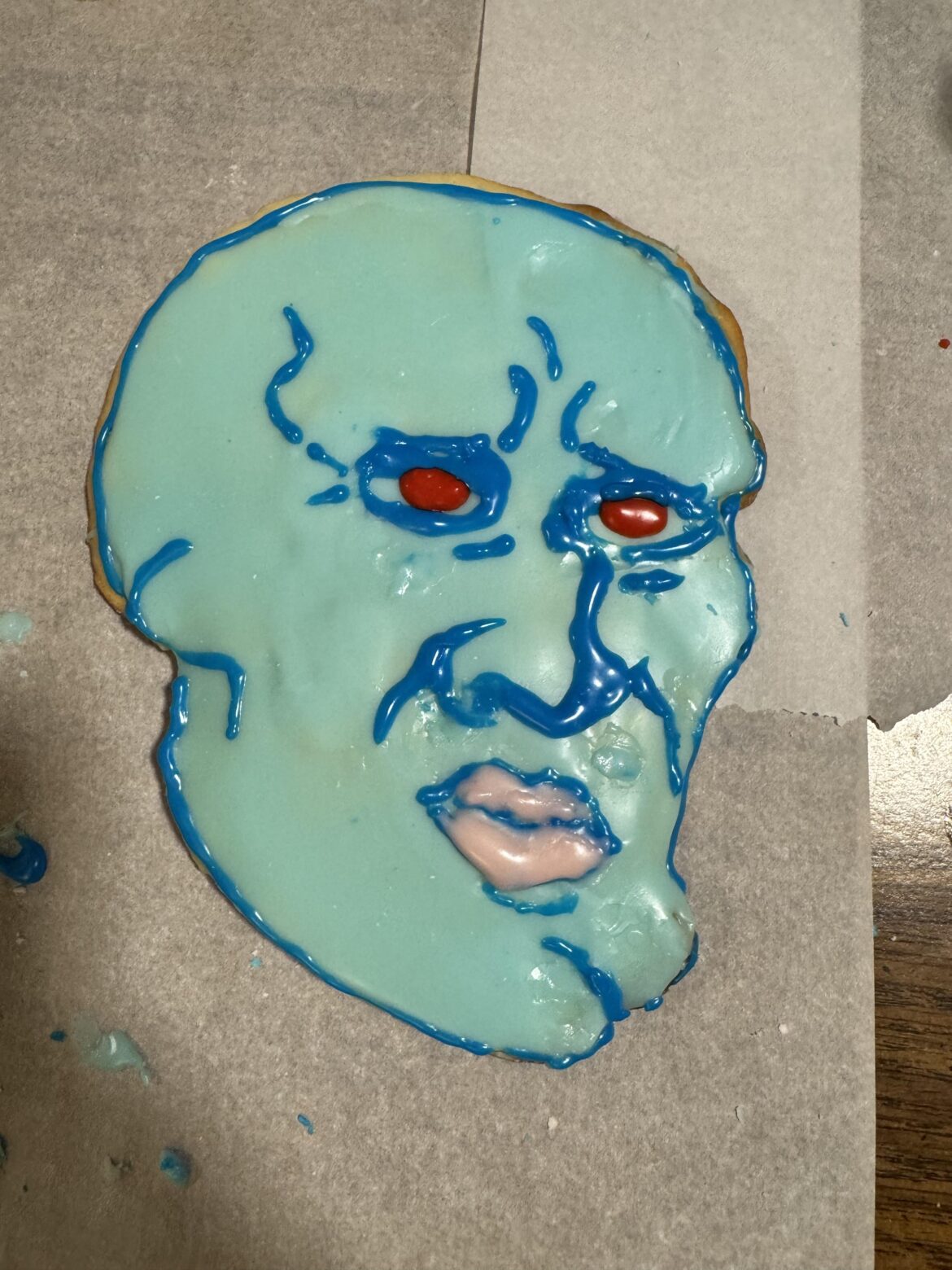 My 13 year old wanted to bake and decorate a jumbo sized Christmas cookie…