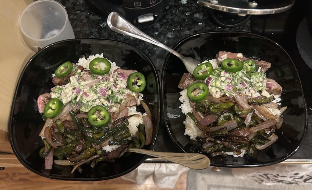Creamy Cilantro Steak Bowls 😋