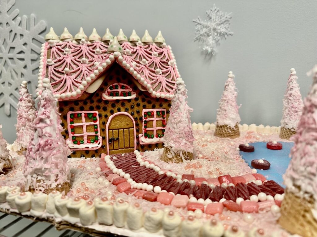 We also had a gingerbread house competition at work. Welcome to Barbie's Dream House