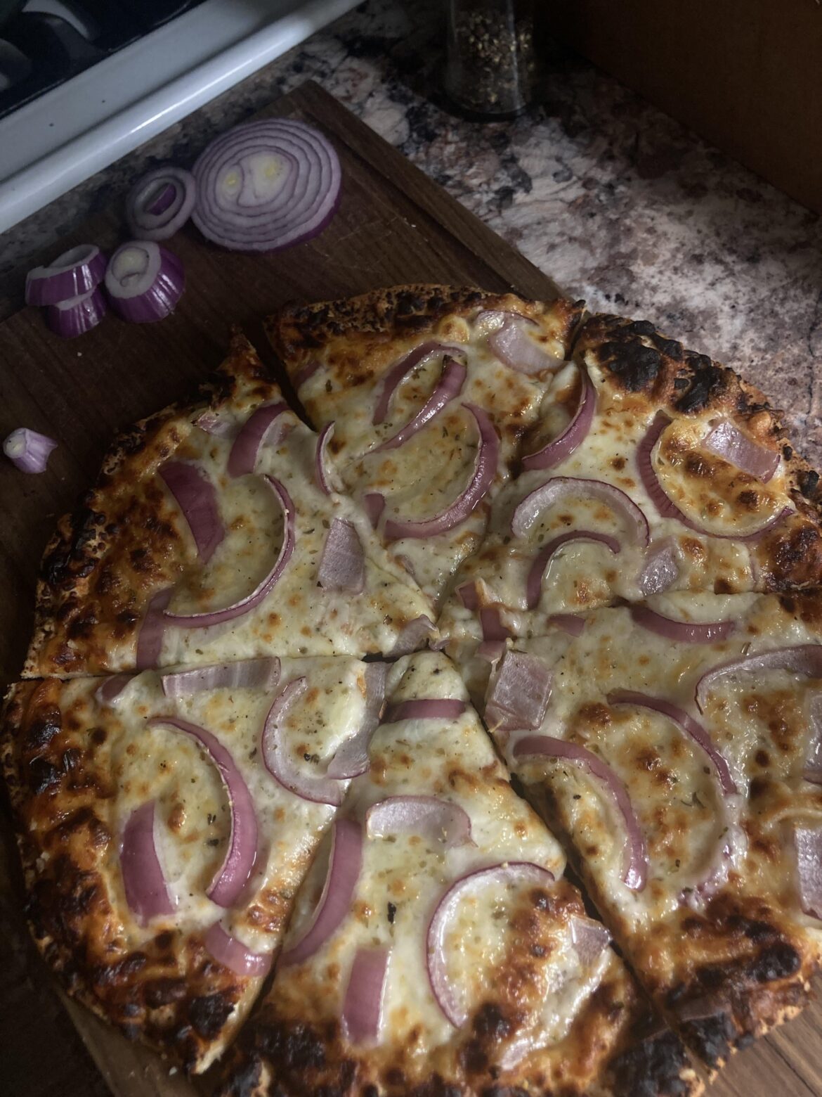 Any topping you’d like, as long as it’s onion