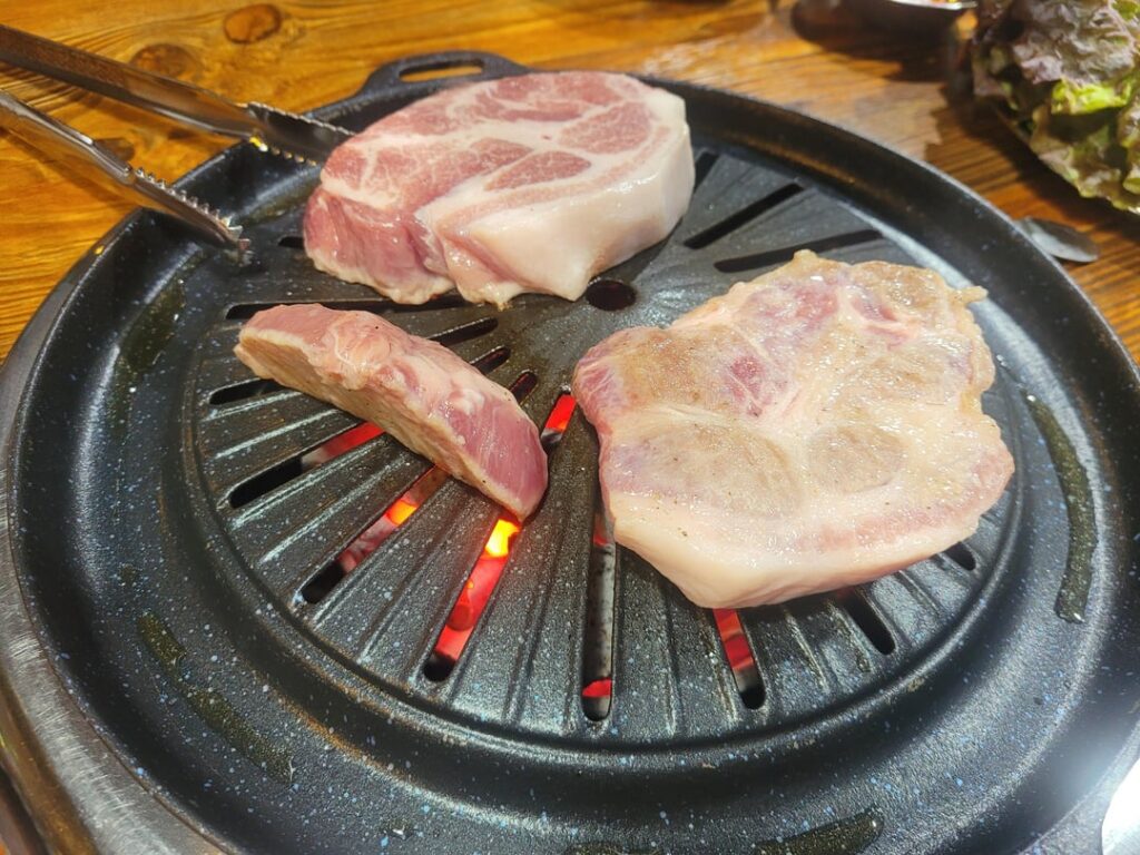 Enjoying a classic Korean BBQ feast tonight.