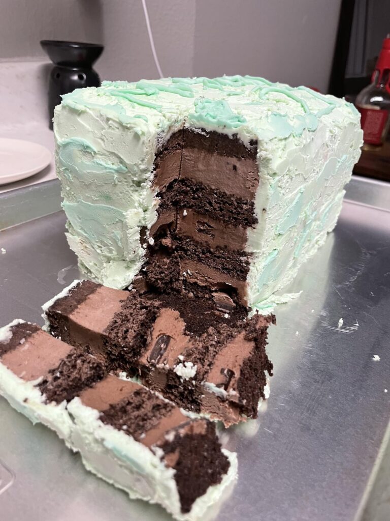 I’m no baker, but decided to go all out with an ice cream cake for a birthday.