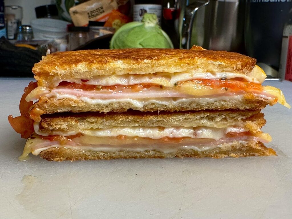 Grilled ham and cheese melt