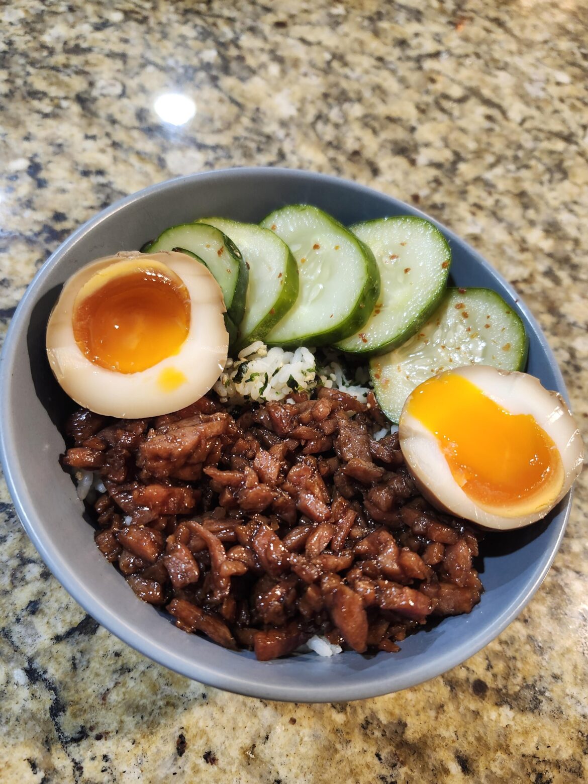 Do marinated eggs count? Musubi bowl.