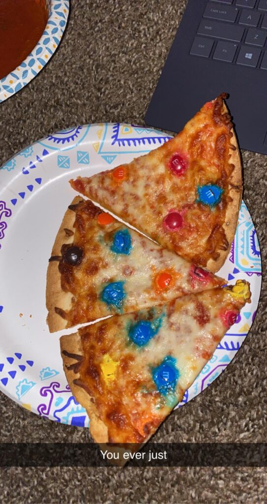 Got told my m&m pizza belonged here..