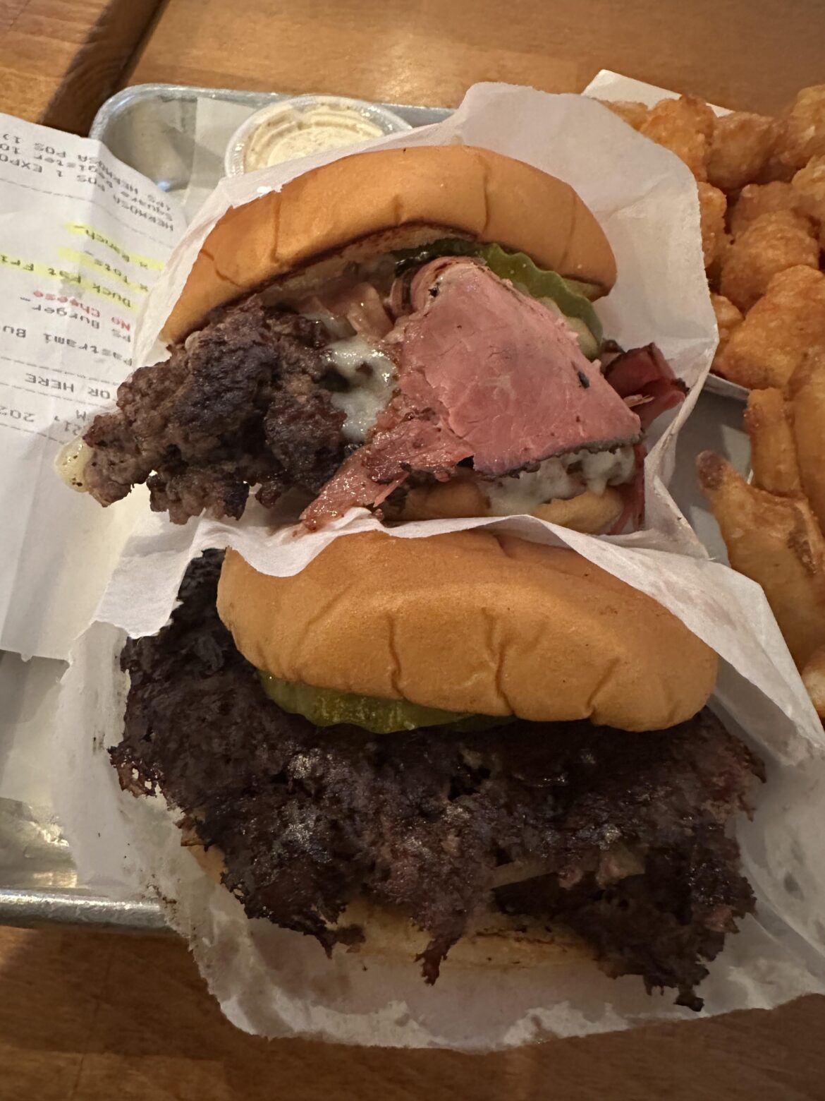 Proudly Serving - Driest burger I’ve ever had