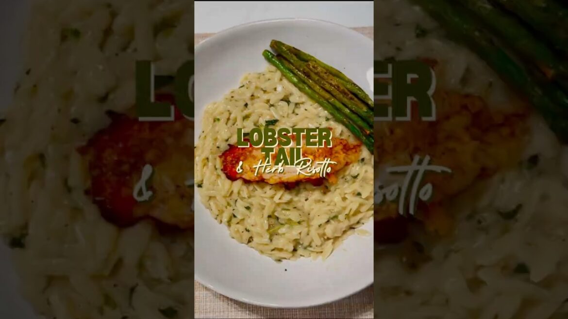 Enter into 2025 with elegance: Lobster Tail Herb Risotto paired with tender asparagus.