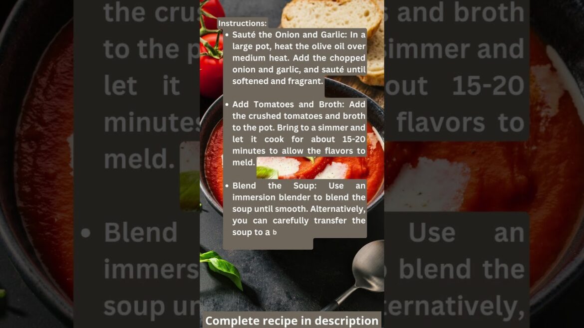 Creamy Tomato and Basil Soup Creamy Tomato and Basil Soup