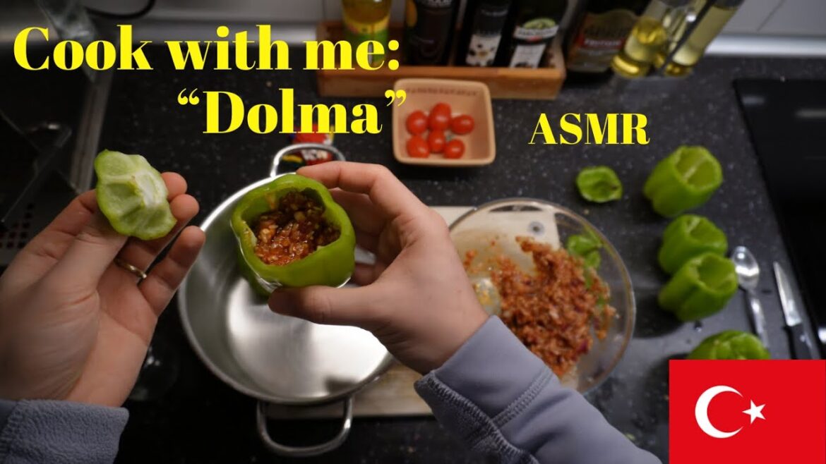 Cook with me: Stuffed Bell Peppers "Dolma" Recipe [ASMR] 4K Cooking