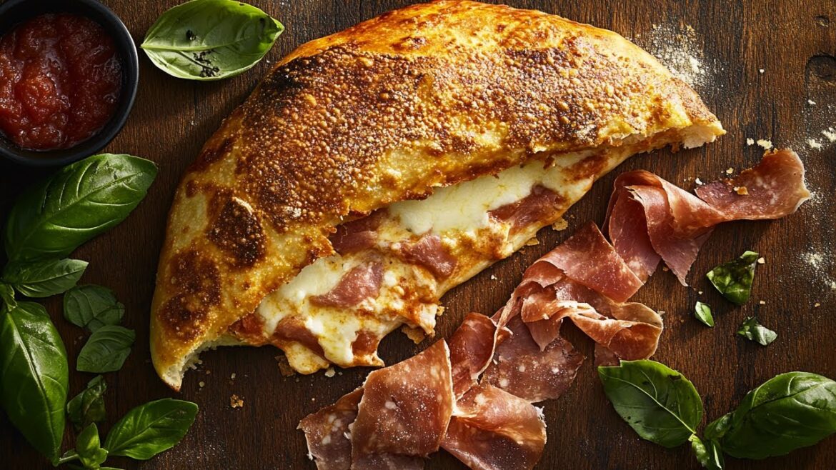 Prosciutto and Mozzarella Stuffed Calzone in Just 20 Minutes! Prosciutto and Mozzarella Stuffed Calzone in Just 20 Minutes!