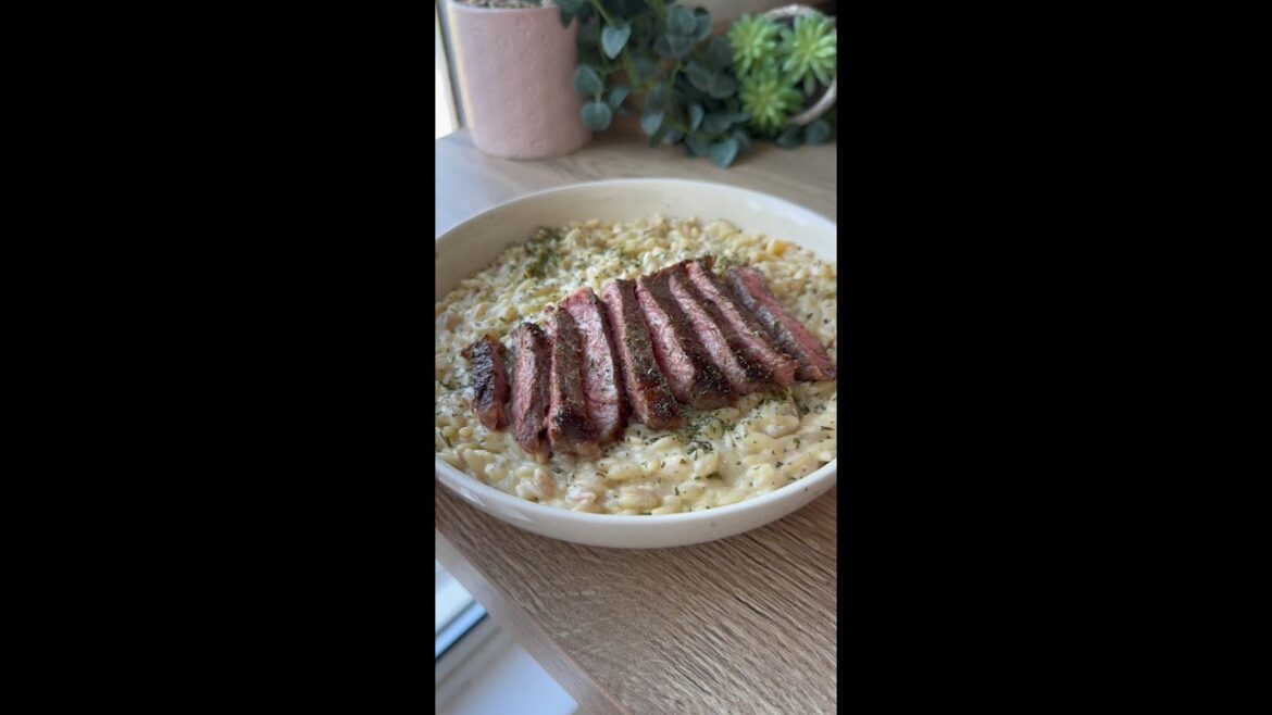 Cheesy Peppercorn Steak Orzo