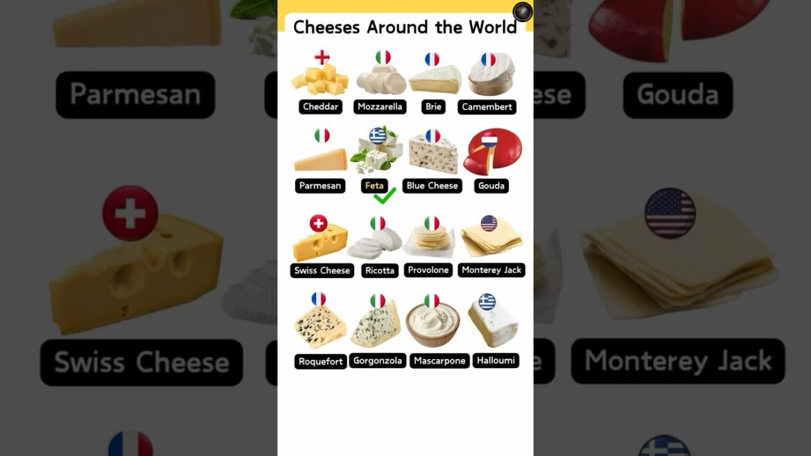 Cheeses Around The World #cheese #cheese #cheesenames #cheeselover #typesofcheese #ramchef #shorts