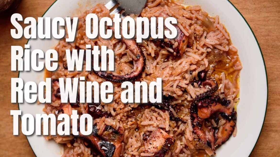 Saucy Octopus Rice with Red Wine and Tomato! Saucy Octopus Rice with Red Wine and Tomato!