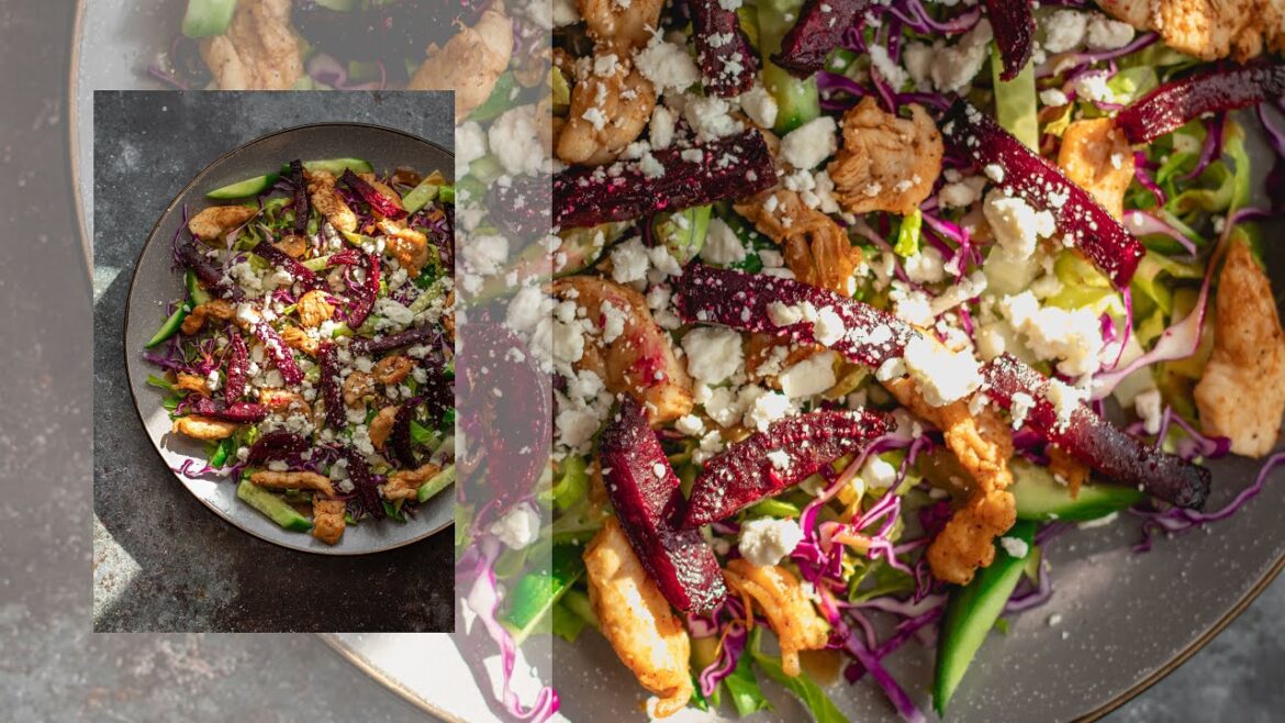Roasted Beet and Chicken Salad with Balsamic Vinaigrette