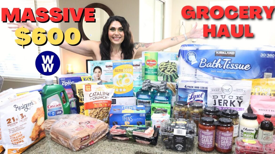 MASSIVE $600+ WW GROCERY HAUL FROM 2 STORES!! POINTS INCLUDED- HEALTHY FOOD - WEIGHT WATCHERS!